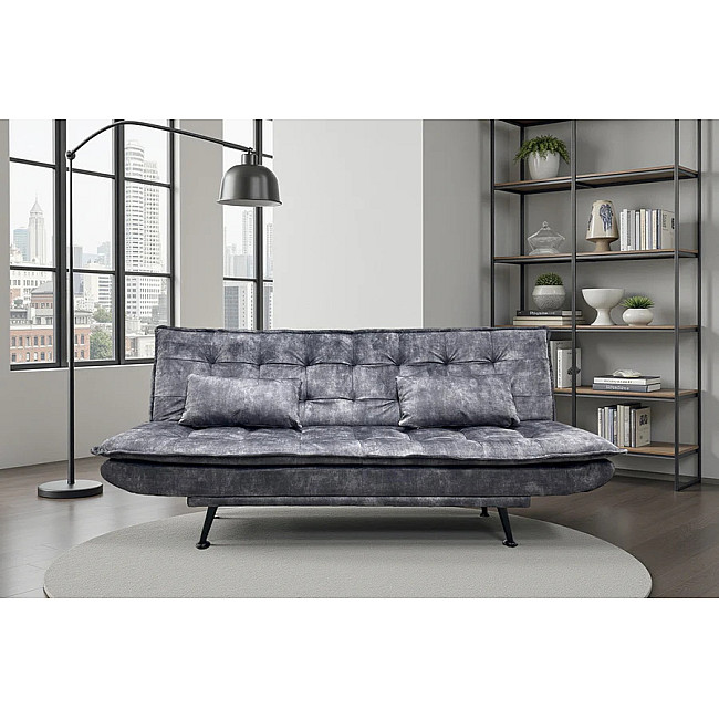 Sedacia súprava rozkladacia 47528 Jazz 3-Sedenie Zamat-Šedá