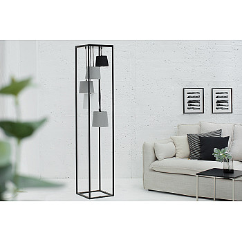 Stojaca lampa 38685 Levels 180cm Čierna, Šedá, Biela