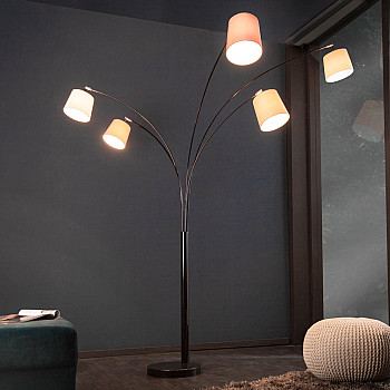 Stojaca lampa 38825 Levels 205cm Šedá, Hnedá, Biela
