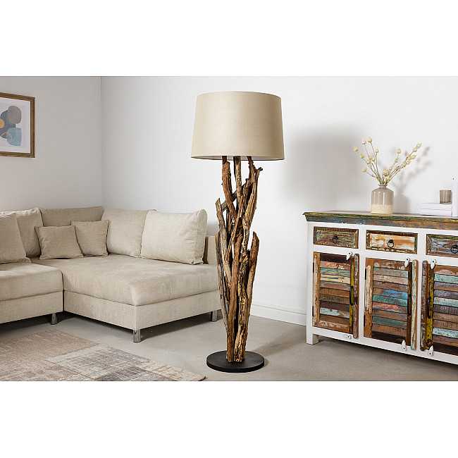 Stojaca lampa 42004 Wild Nature 150cm Béžová-Drevo Teak