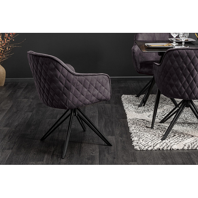 Stolička 40263 Zamat Tmavošedá - otočná