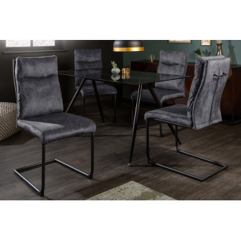 Stolička 41168 Comfort Zamat Šedá