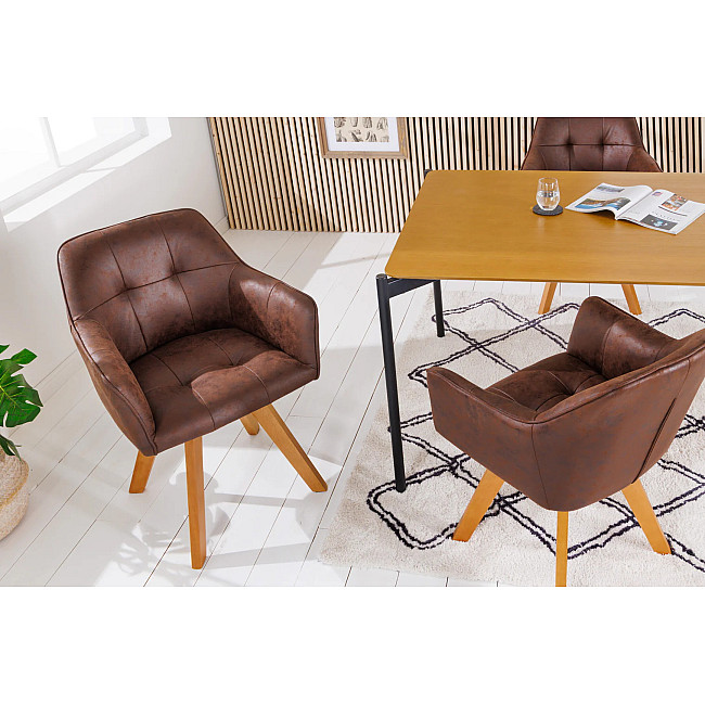 Stolička 42389 Loft Mikrofaser Antik Hnedá