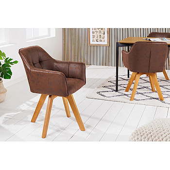 Stolička 42389 Loft Mikrofaser Antik Hnedá