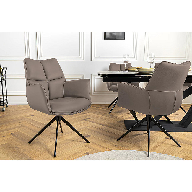 Stolička 45183 Papillon Hnedá kožená - otočná