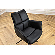 Stolička 45184 Papillon Čierna kožená - otočná