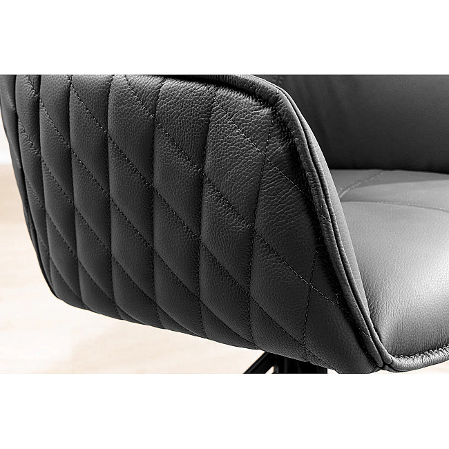 Stolička 45859 Euphoria Čierna kožená - otočná