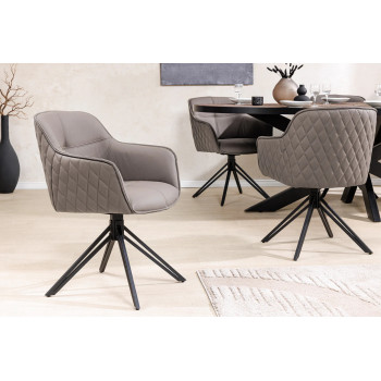 Stolička 45862 Euphoria Taupe kožená - otočná