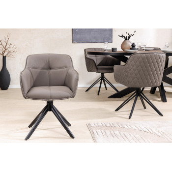 Stolička 45862 Euphoria Taupe kožená - otočná