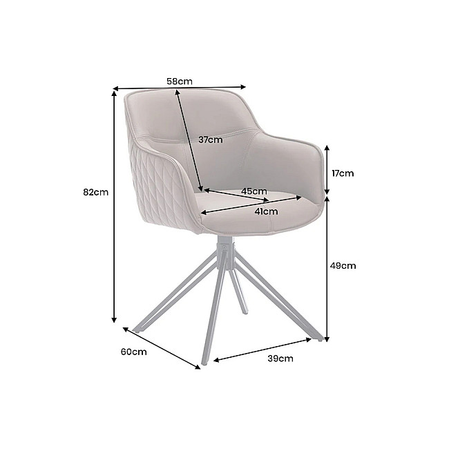 Stolička 45862 Euphoria Taupe kožená - otočná