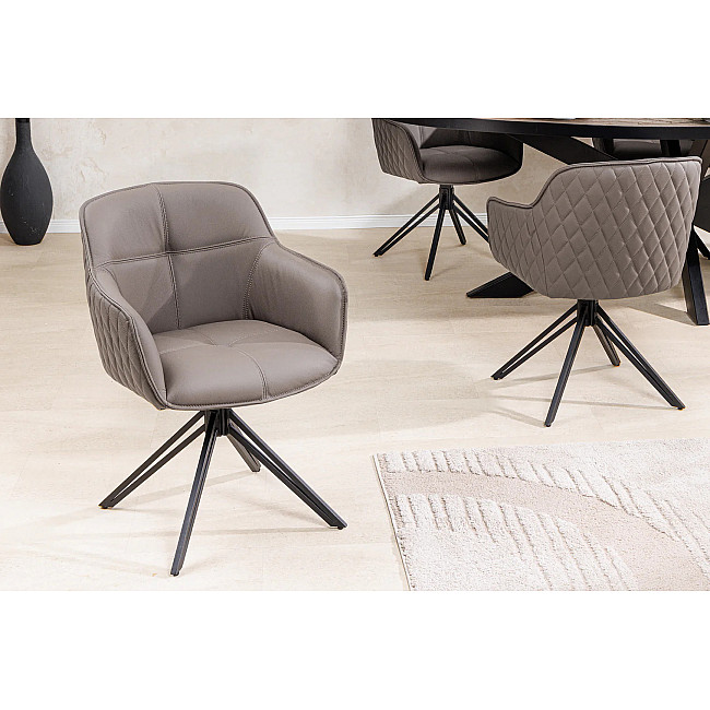 Stolička 45862 Euphoria Taupe kožená - otočná