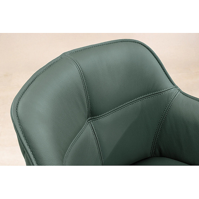 Stolička 45863 Euphoria Olivovo zelená kožená - otočná