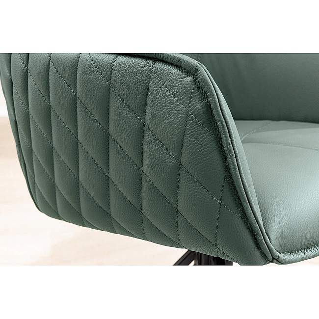 Stolička 45863 Euphoria Olivovo zelená kožená - otočná
