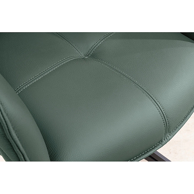 Stolička 45863 Euphoria Olivovo zelená kožená - otočná