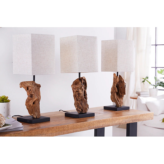Stolová lampa 19478 Masív drevo Bežová