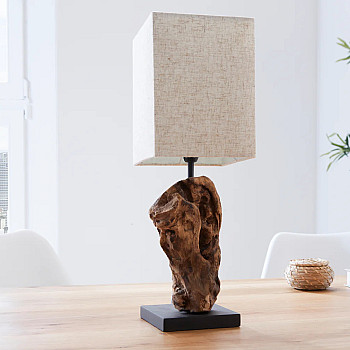 Stolová lampa 19478 Masív drevo Bežová