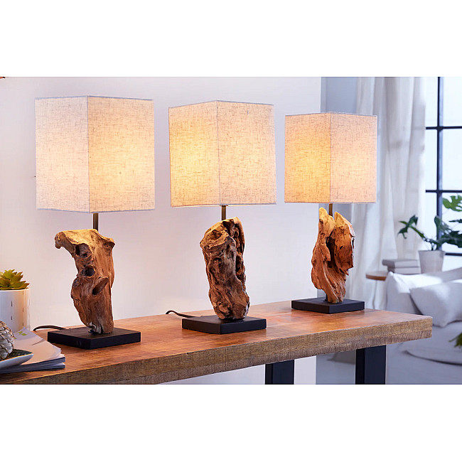 Stolová lampa 19478 Masív drevo Bežová