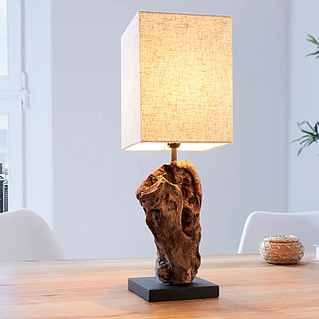 Stolová lampa 19478 Masív drevo Bežová