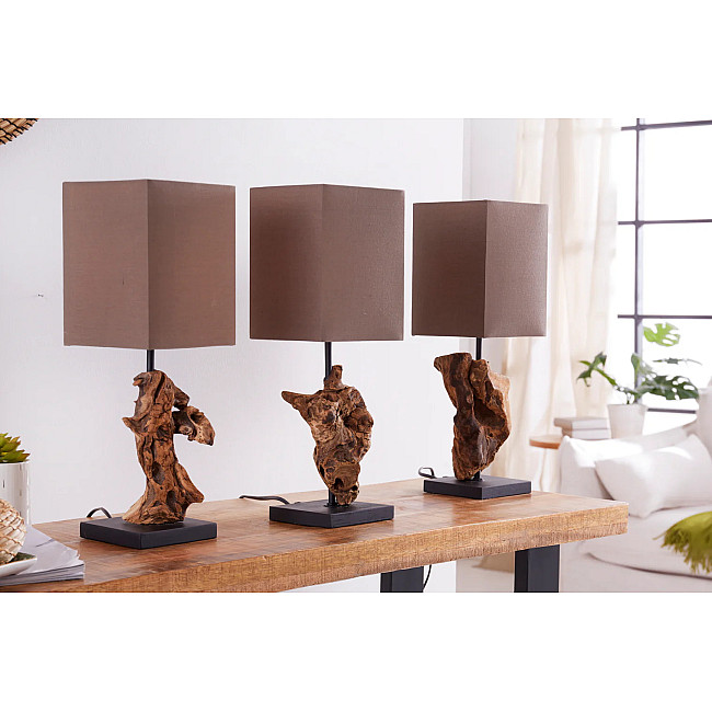 Stolová lampa 19479 Masív drevo Hnedá