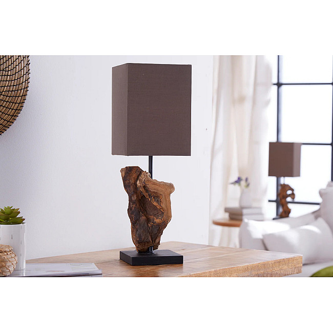 Stolová lampa 19479 Masív drevo Hnedá