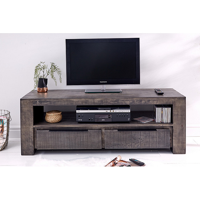 TV-skrinka 39281 130cm Masív drevo Mango Industrial look - PRODUKT JE SKLADOM U NÁS - 1Ks