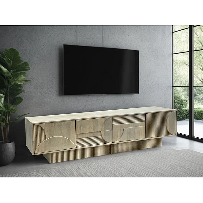TV-skrinka 46803 Art Deco 200cm Drevo Mango Biela TV-skrinka 46803 Art Deco 200cm Drevo Mango Biela