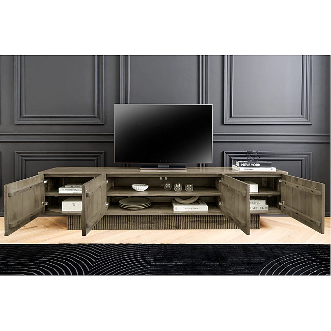 TV-skrinka 46804 Art Deco 200cm Drevo Mango Šedé