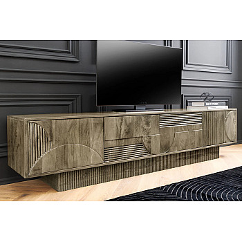 TV-skrinka 46804 Art Deco 200cm Drevo Mango Šedé