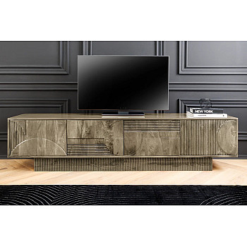 TV-skrinka 46804 Art Deco 200cm Drevo Mango Šedé