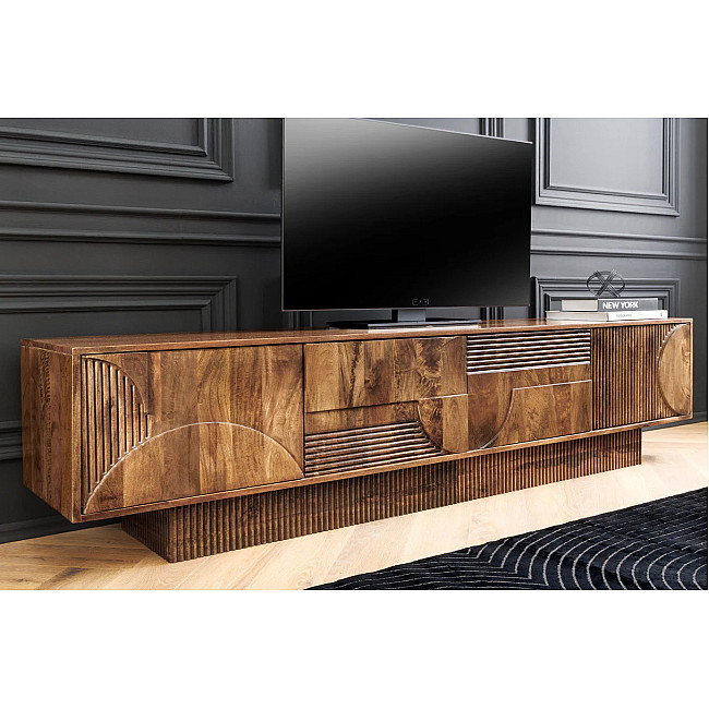 TV-skrinka 46805 Art Deco 200cm Drevo Mango Hnedé TV-skrinka 46805 Art Deco 200cm Drevo Mango Hnedé