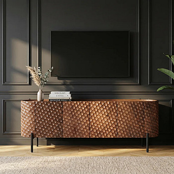 TV-skrinka 47584 Adlon 160cm Drevo Mango Hnedé