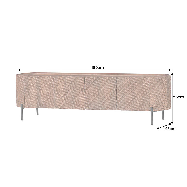 TV-skrinka 47584 Adlon 160cm Drevo Mango Hnedé