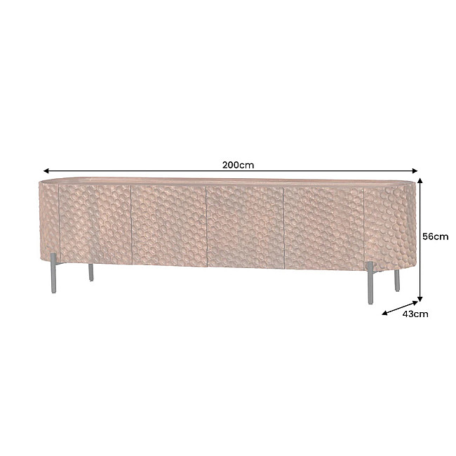 TV-skrinka 47585 Adlon 200cm Drevo Mango Hnedé