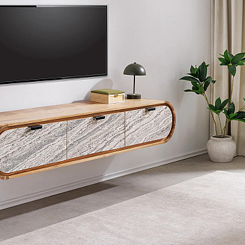 TV-skrinka 47757 Organic 160cm Drevo Acacia