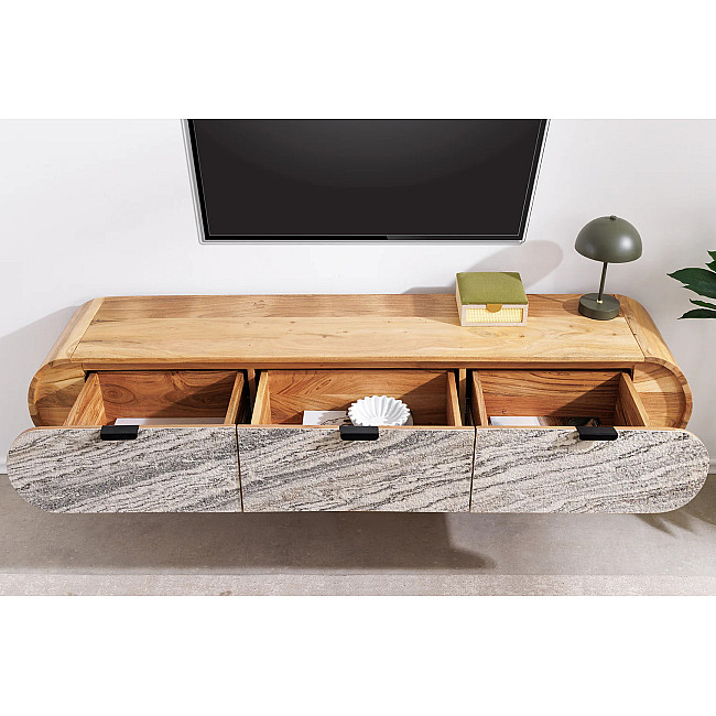 TV-skrinka 47757 Organic 160cm Drevo Acacia
