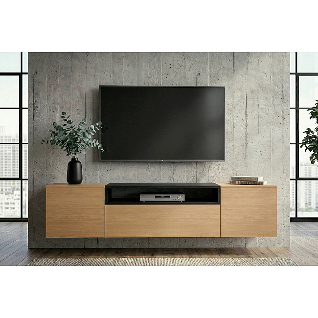 TV-skrinka 47808 Loft 160cm Prírodná Dub Dyha/Čierna