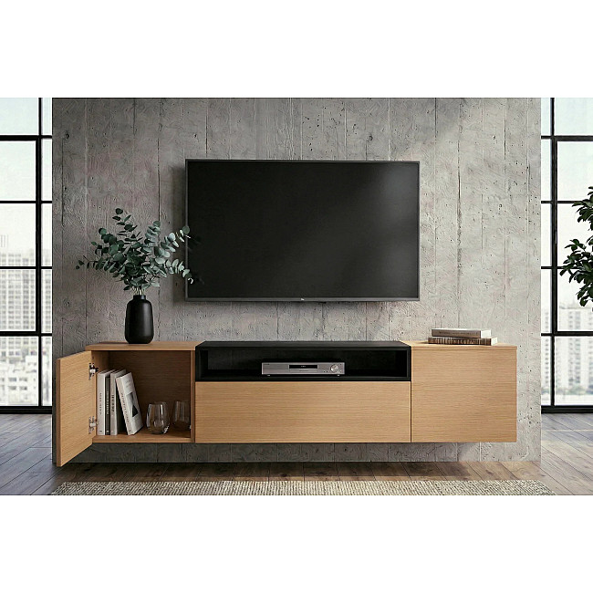 TV-skrinka 47808 Loft 160cm Prírodná Dub Dyha/Čierna