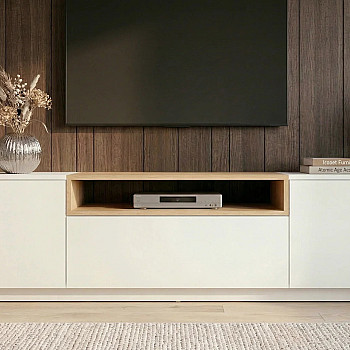 TV-skrinka 47810 Loft 160cm Biela/Prírodná Dub Dyha