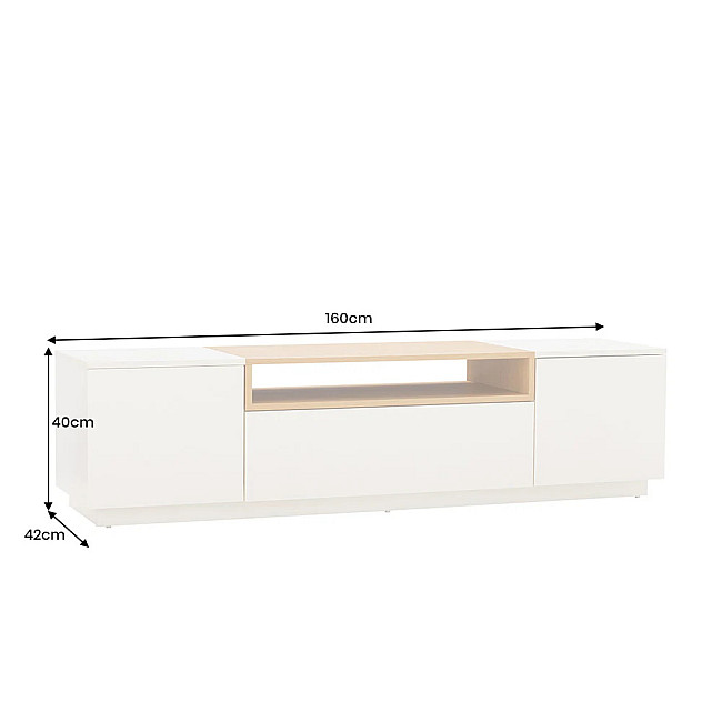 TV-skrinka 47810 Loft 160cm Biela/Prírodná Dub Dyha