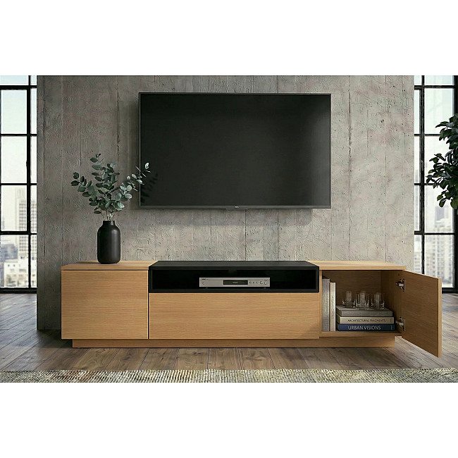 TV-skrinka 47811 Loft 160cm Prírodná/Čierna Dub Dyha