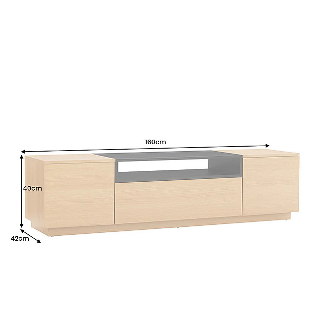 TV-skrinka 47811 Loft 160cm Prírodná/Čierna Dub Dyha