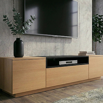 TV-skrinka 47811 Loft 160cm Prírodná Dub Dyha/Čierna