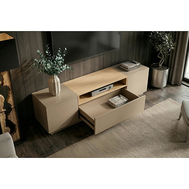 TV-skrinka 47812 Loft 160cm Sivá/Prírodná Dub Dyha