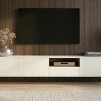 TV-skrinka 47815 Loft 200cm Biela/Prírodná Dub Dyha