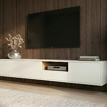 TV-skrinka 47815 Loft 200cm Biela/Prírodná Dub Dyha