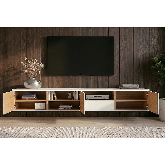 TV-skrinka 47815 Loft 200cm Biela/Prírodná Dub Dyha