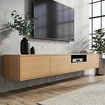 TV-skrinka 47816 Loft 200cm Prírodná Dub Dyha/Čierna
