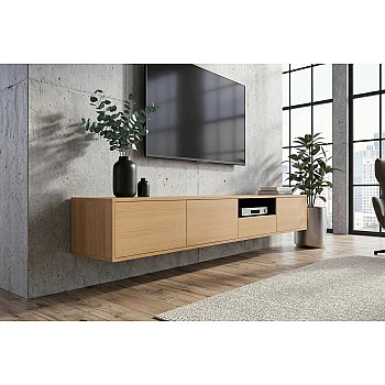 TV-skrinka 47816 Loft 200cm Prírodná Dub Dyha/Čierna