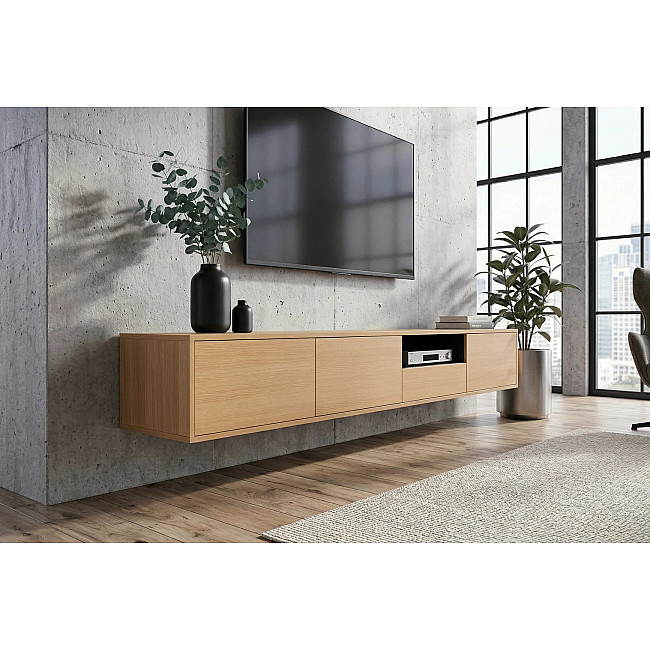TV-skrinka 47816 Loft 200cm Prírodná Dub Dyha/Čierna