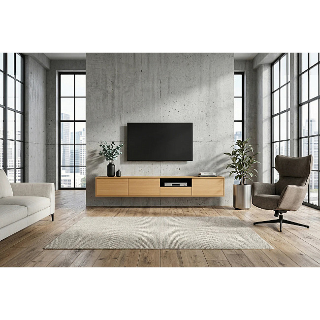 TV-skrinka 47816 Loft 200cm Prírodná Dub Dyha/Čierna